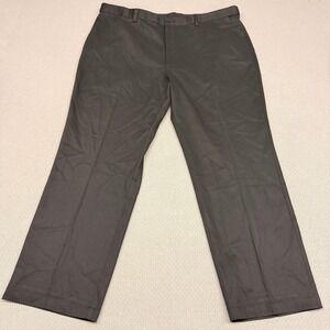 New David Taylor Pants Mens 42x30 Black Flat Front Wrinkle Free Business Casual